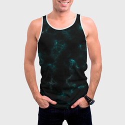 Майка-безрукавка мужская Color black turquoise, цвет: 3D-белый — фото 2