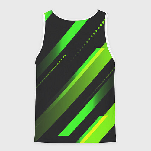 Мужская майка без рукавов Color black green / 3D-Белый – фото 2