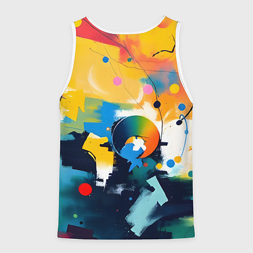Мужская майка без рукавов Абстракция в деталях / 3D-Белый – фото 2