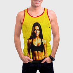 Майка-безрукавка мужская Фитоняшка в желтом, цвет: 3D-красный — фото 2
