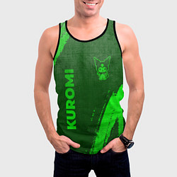 Майка-безрукавка мужская Kuromi - green gradient вертикально, цвет: 3D-черный — фото 2