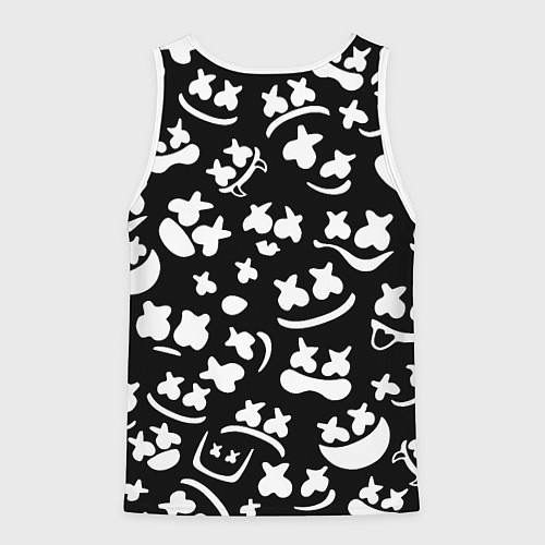 Мужская майка без рукавов Marshmello black pattern / 3D-Белый – фото 2