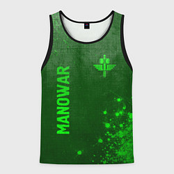 Майка-безрукавка мужская Manowar - green gradient вертикально, цвет: 3D-черный
