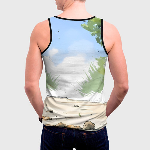 Мужская майка без рукавов Злой медведь со звездой СССР / 3D-Черный – фото 4