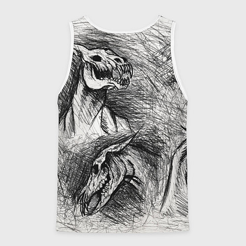 Мужская майка без рукавов Черепа лошадей / 3D-Белый – фото 2