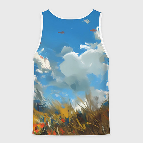 Мужская майка без рукавов Русский медведь в лесу и герб РФ / 3D-Белый – фото 2