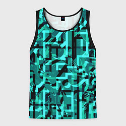 Мужская майка без рукавов Неоновый голубой объёмный эффект