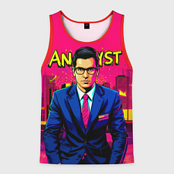 Майка-безрукавка мужская Аналитик в стиле комиксов, цвет: 3D-красный