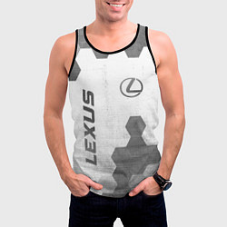 Майка-безрукавка мужская Lexus - white gradient вертикально, цвет: 3D-черный — фото 2