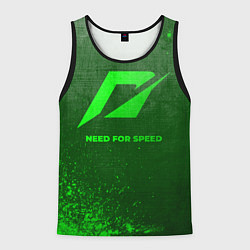 Майка-безрукавка мужская Need for Speed - green gradient, цвет: 3D-черный