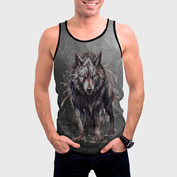 Майка-безрукавка мужская The fierce wolf, цвет: 3D-черный — фото 2