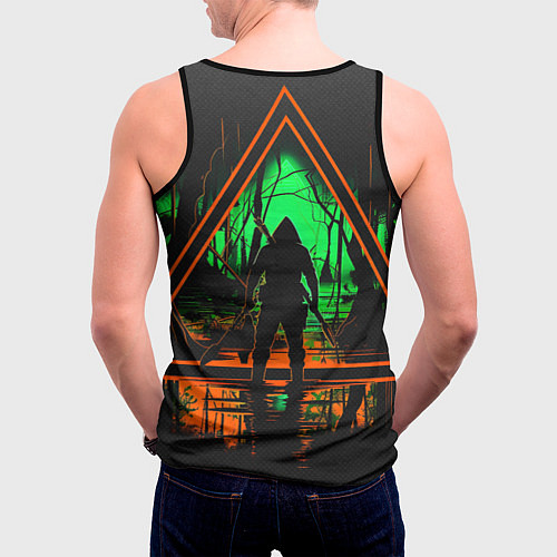 Мужская майка без рукавов Выживание в лесу / 3D-Черный – фото 4