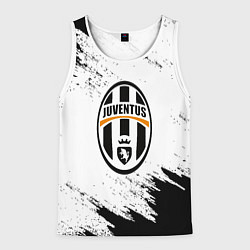 Майка-безрукавка мужская Juventus черно белые краски, цвет: 3D-белый