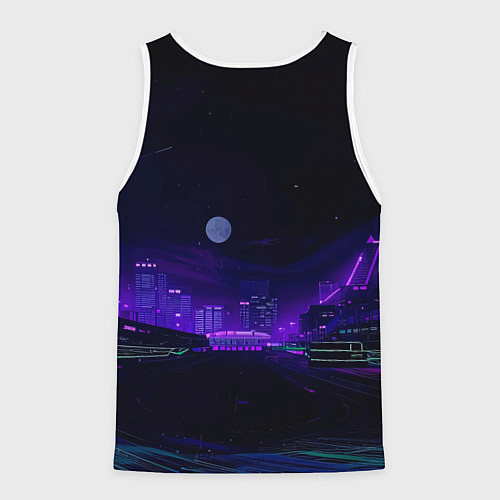 Мужская майка без рукавов Неоновое здание Architect / 3D-Белый – фото 2