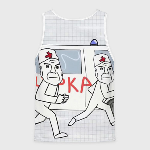 Мужская майка без рукавов Дурка мем скорая / 3D-Белый – фото 2
