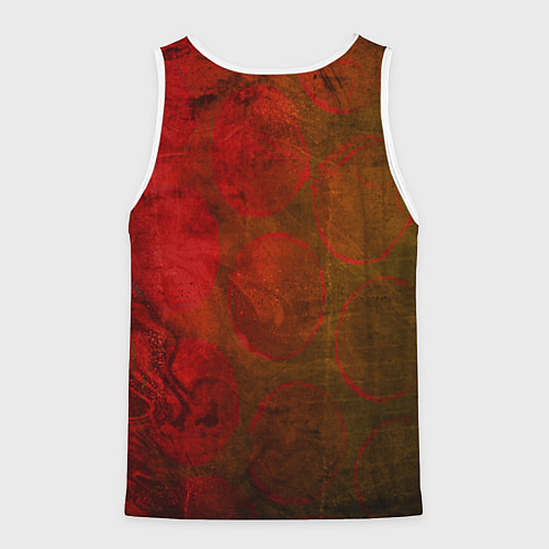 Мужская майка без рукавов Абстракция - green circles in red / 3D-Белый – фото 2
