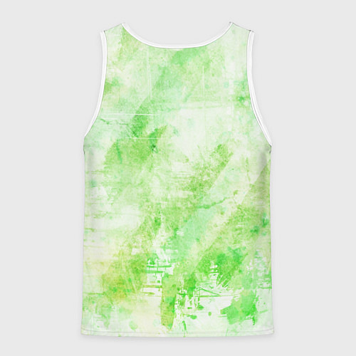 Мужская майка без рукавов Абстракция - light green atom / 3D-Белый – фото 2