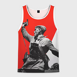 Майка-безрукавка мужская Победа 9 мая командир, цвет: 3D-белый