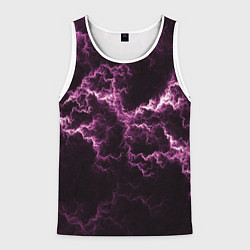 Майка-безрукавка мужская Lightning pink glow, цвет: 3D-белый