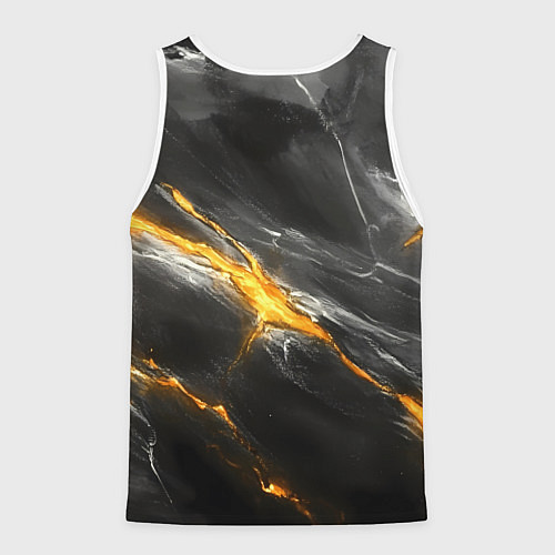 Мужская майка без рукавов Россия черно-желтый фон / 3D-Белый – фото 2