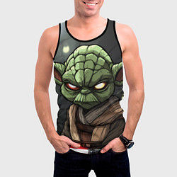 Майка-безрукавка мужская Йода свет в глазах, цвет: 3D-черный — фото 2