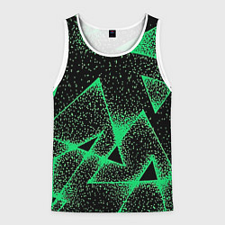 Майка-безрукавка мужская A light green triangle with dots, цвет: 3D-белый