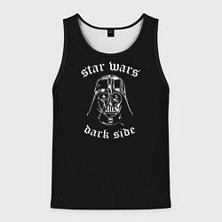 Майка-безрукавка мужская Дарт вейдер надпись тёмная сторона, цвет: 3D-черный