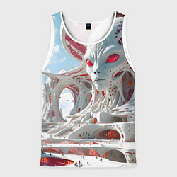 Майка-безрукавка мужская Инопланетный белый город, цвет: 3D-белый