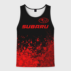 Мужская майка без рукавов Subaru - red gradient посередине