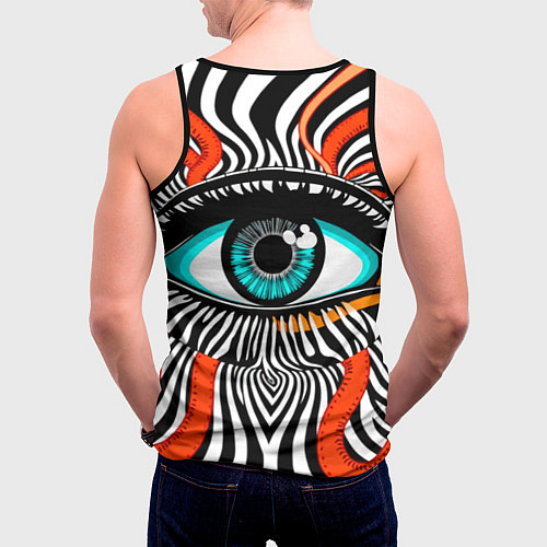 Мужская майка без рукавов Глаз / 3D-Черный – фото 4