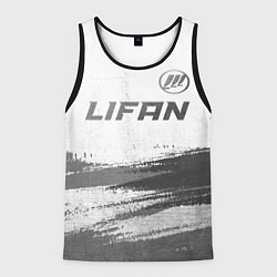 Майка-безрукавка мужская Lifan - white gradient посередине, цвет: 3D-черный