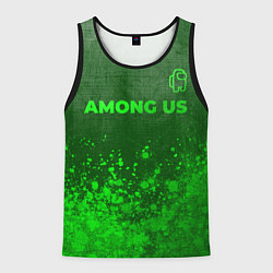 Мужская майка без рукавов Among Us - green gradient посередине