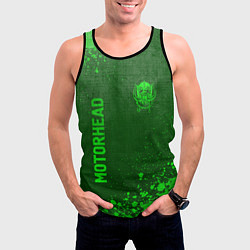 Майка-безрукавка мужская Motorhead - green gradient вертикально, цвет: 3D-черный — фото 2