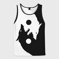 Майка-безрукавка мужская Black and white wolfs, цвет: 3D-черный