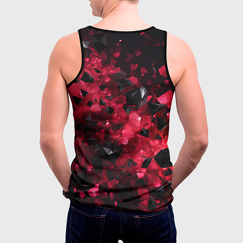 Мужская майка без рукавов Россия - герб на текстуре / 3D-Черный – фото 4