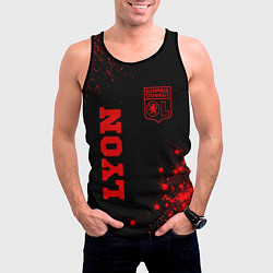 Майка-безрукавка мужская Lyon - red gradient вертикально, цвет: 3D-черный — фото 2