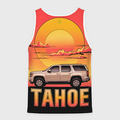 Мужская майка без рукавов Tahoe на закате джип / 3D-Белый – фото 2