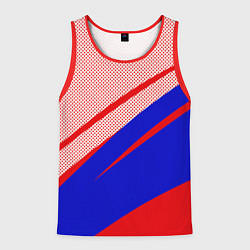 Майка-безрукавка мужская Красно-синий текстурный с полосами, цвет: 3D-красный