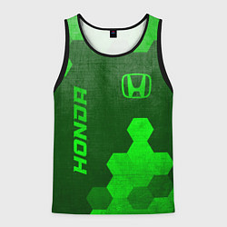Майка-безрукавка мужская Honda - green gradient вертикально, цвет: 3D-черный