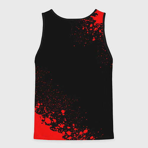 Мужская майка без рукавов Great Wall - red gradient вертикально / 3D-Черный – фото 2