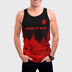 Майка-безрукавка мужская Gears of War - red gradient посередине, цвет: 3D-черный — фото 2