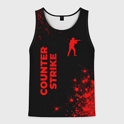 Майка-безрукавка мужская Counter Strike - red gradient вертикально, цвет: 3D-черный