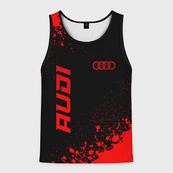 Майка-безрукавка мужская Audi - red gradient вертикально, цвет: 3D-черный