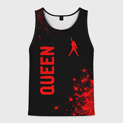Майка-безрукавка мужская Queen - red gradient вертикально, цвет: 3D-черный