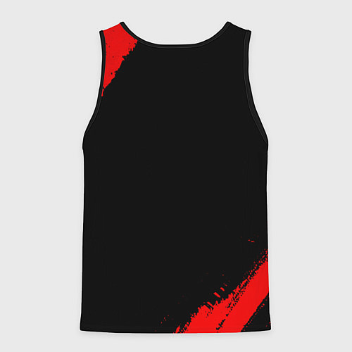 Мужская майка без рукавов God of War - red gradient / 3D-Черный – фото 2