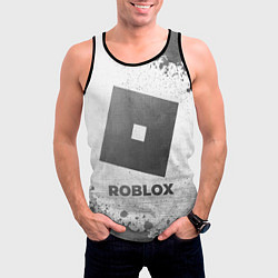 Майка-безрукавка мужская Roblox - white gradient, цвет: 3D-черный — фото 2
