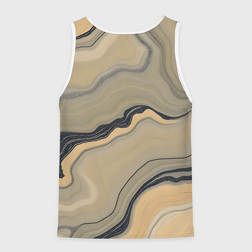 Мужская майка без рукавов Песочный мрамор / 3D-Белый – фото 2