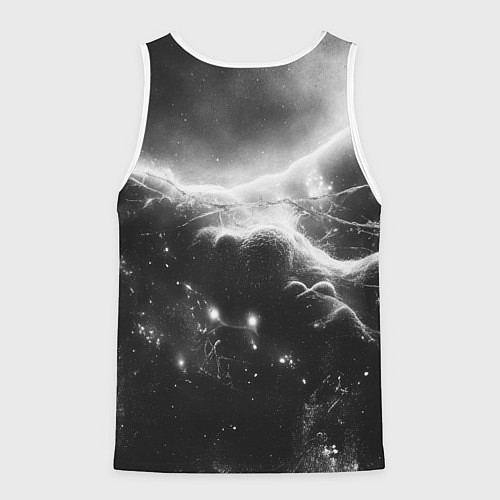 Мужская майка без рукавов ACDC металлический лого черно-белая текстура / 3D-Белый – фото 2