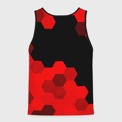 Мужская майка без рукавов Death Stranding - red gradient посередине / 3D-Черный – фото 2