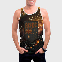 Майка-безрукавка мужская ACDC в стиле нашивки, цвет: 3D-белый — фото 2